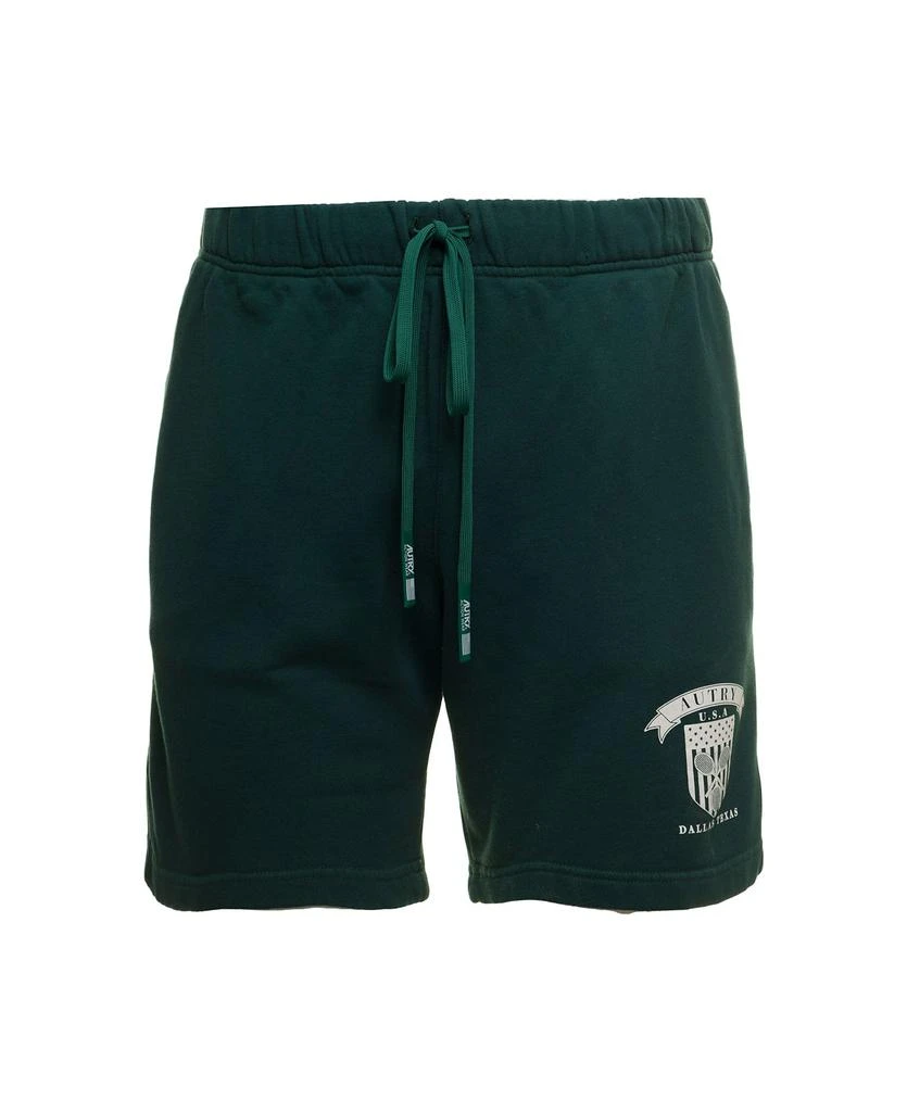 商品Autry|Man's Green Cotton Bermuda Shorts With Logo Print,价格¥651,第1张图片