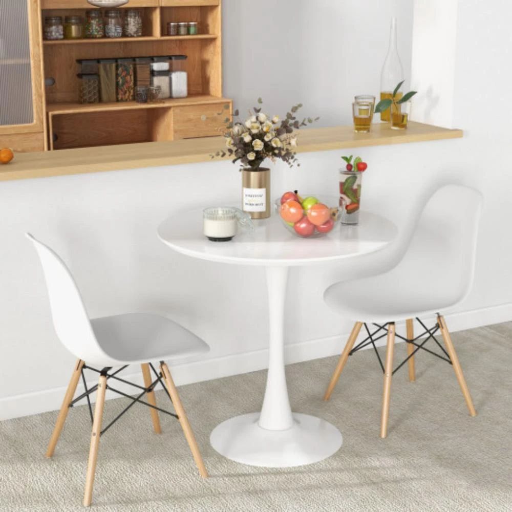 商品Hivvago|32 Inch Modern Tulip Round Dining Table with MDF Top-White,价格¥2268,第2张图片详细描述