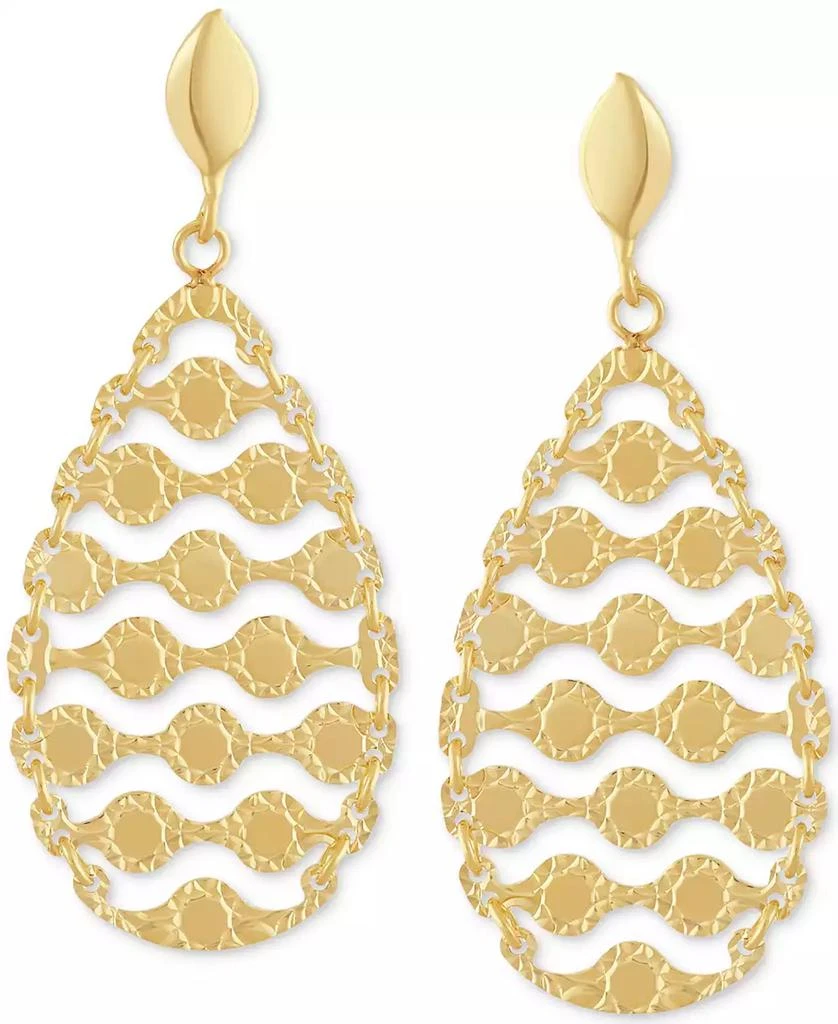 商品Italian Gold|Openwork Teardrop Drop Earrings in 10k Gold,价格¥2152,第3张图片详细描述