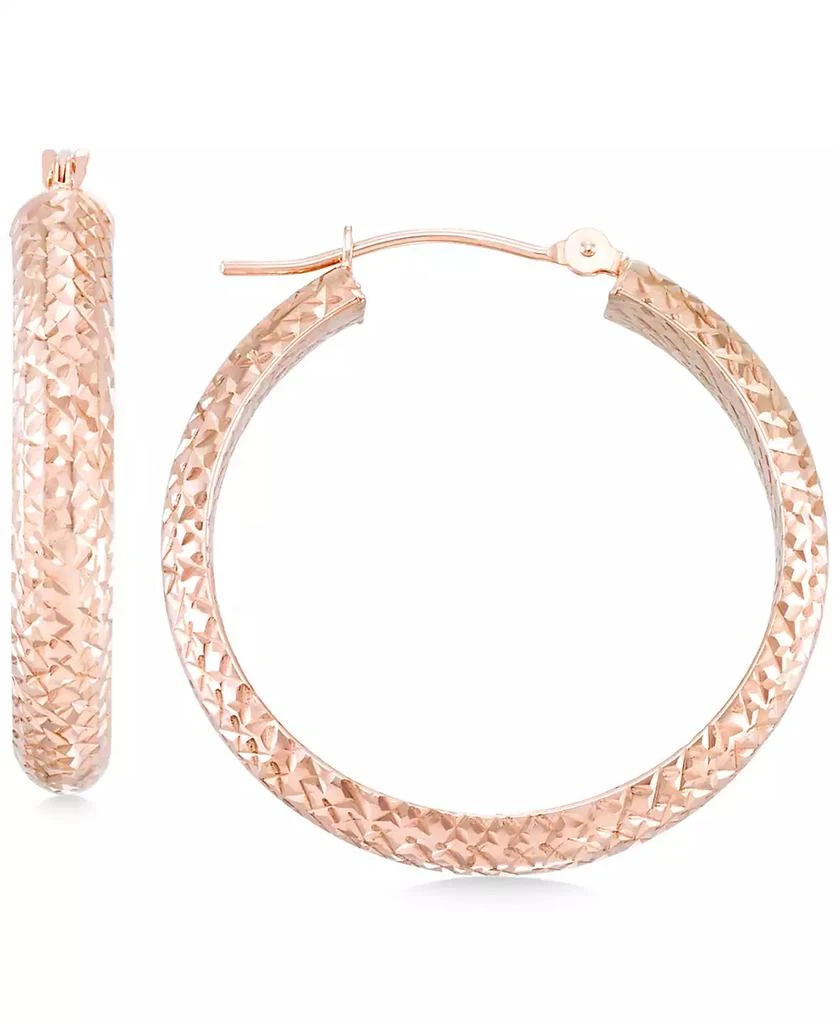 商品Macy's|Textured Hoop Earrings in 10k Yellow Gold, Rose Gold or White Gold,价格¥1310,第1张图片