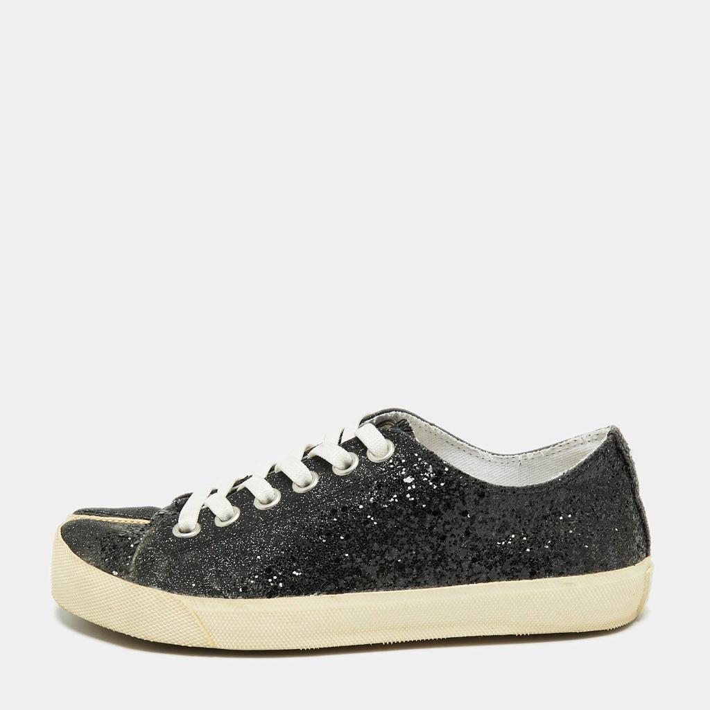 Maison Martin Margiela Black Glitter Tabi Low Top Sneakers Size 37商品第1张图片规格展示