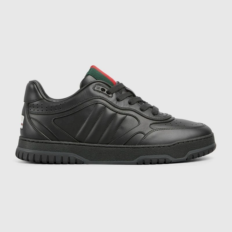 商品Gucci|【预售3-7天】Gucci古驰男士黑色皮革男士 Re-Web 运动鞋,价格¥7693,第1张图片