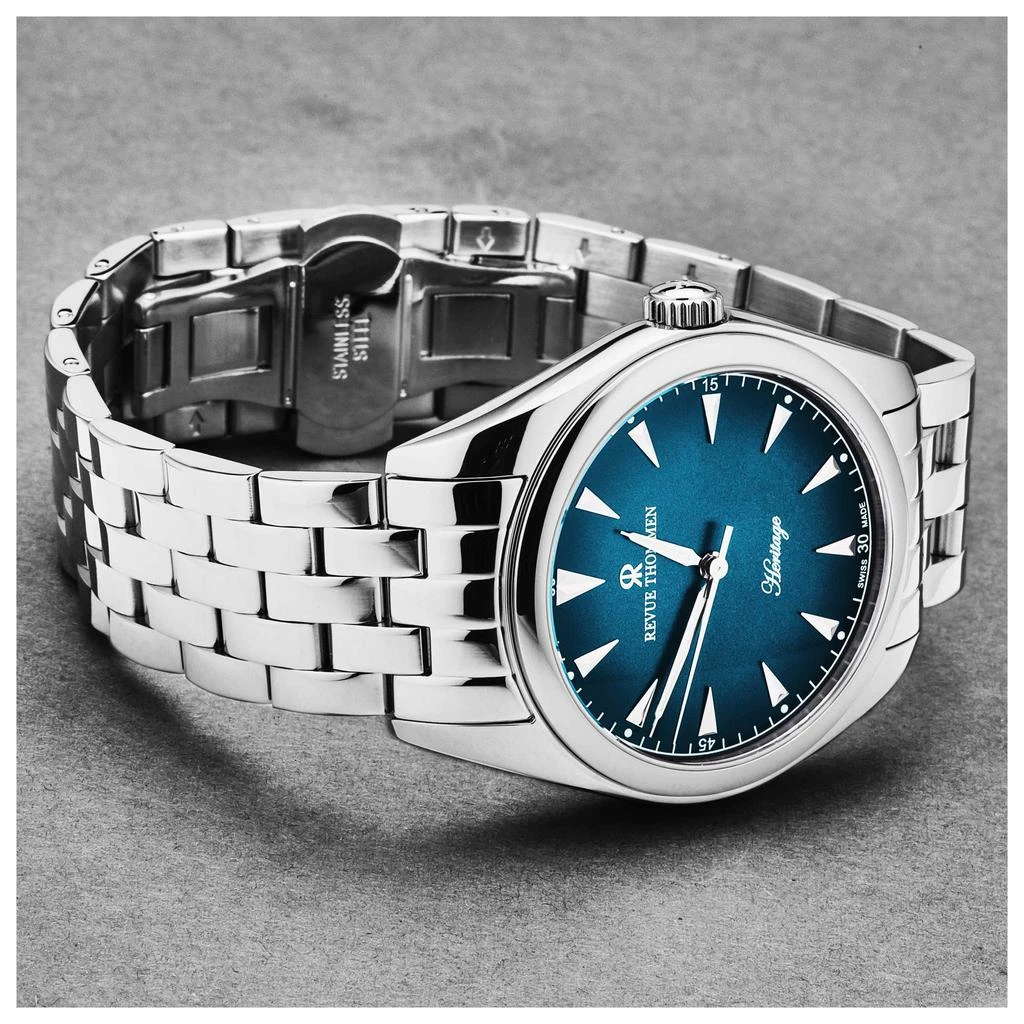商品Revue Thommen|Heritage系列男士机械表 自动机芯 39mm 蓝色,价格¥4312,第2张图片详细描述
