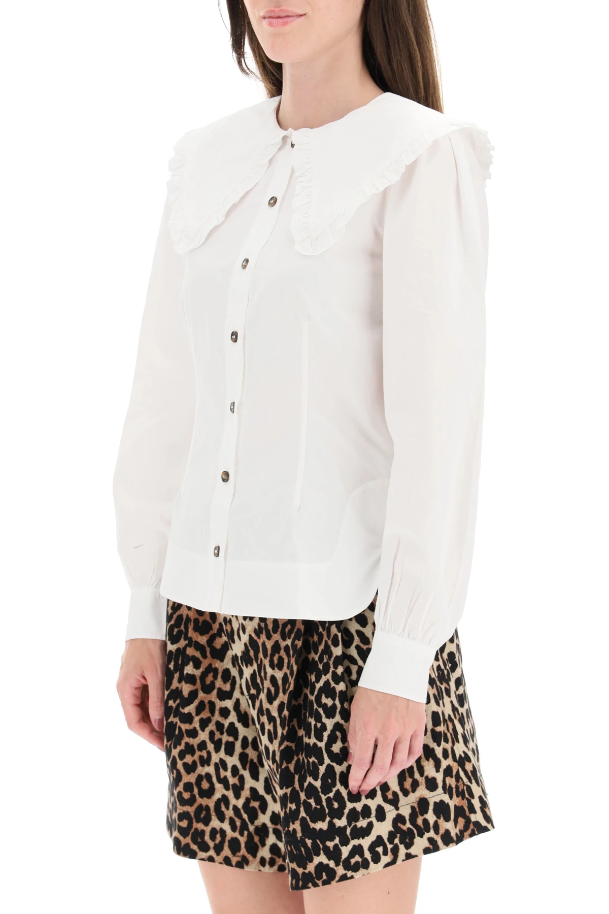 GANNI 白色女士衬衫 F5500-151 商品