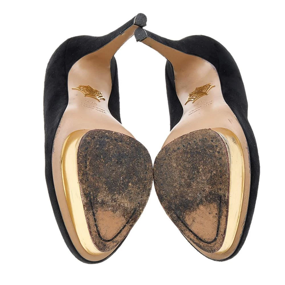 Charlotte Olympia Black Suede Dolly Platform Pumps Size 37.5 商品