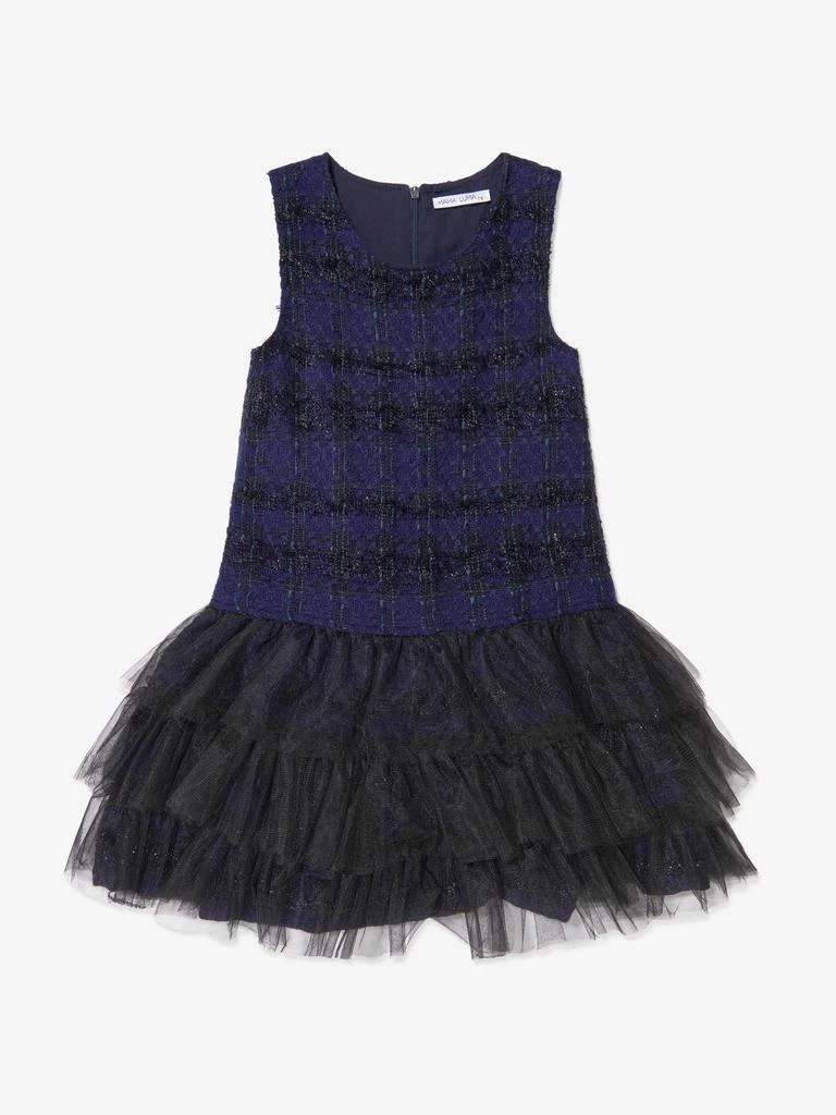 商品Mama Luma|Mama Luma Navy Girls Boucle Tulle Skirt Dress,价格¥1043,第1张图片