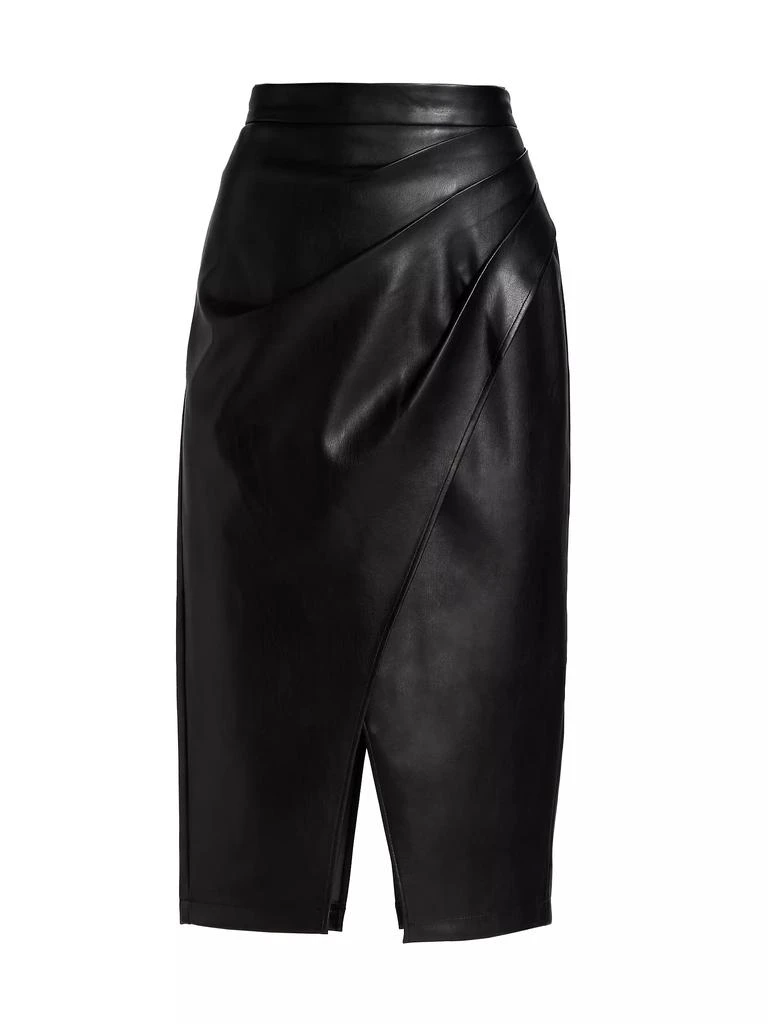 商品Tahari|Gathered Vegan Leather Skirt,价格¥2220,第1张图片