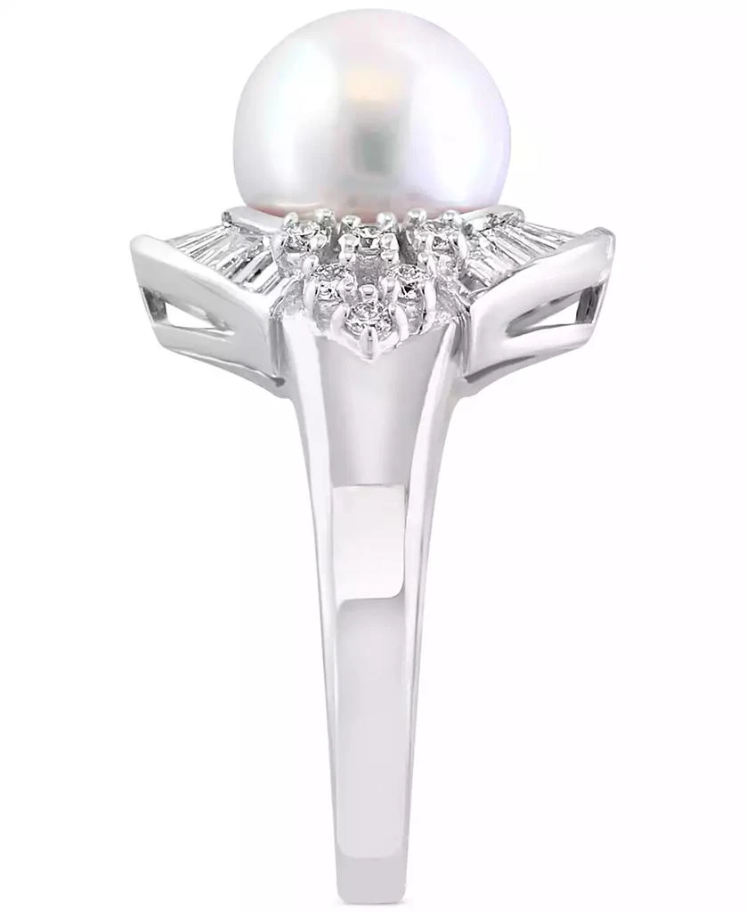 商品Effy|EFFY® Cultured Freshwater Pearl (11mm) & Diamond (1 ct. t.w.) Halo Ring in 14k White Gold,价格¥17654,第5张图片详细描述