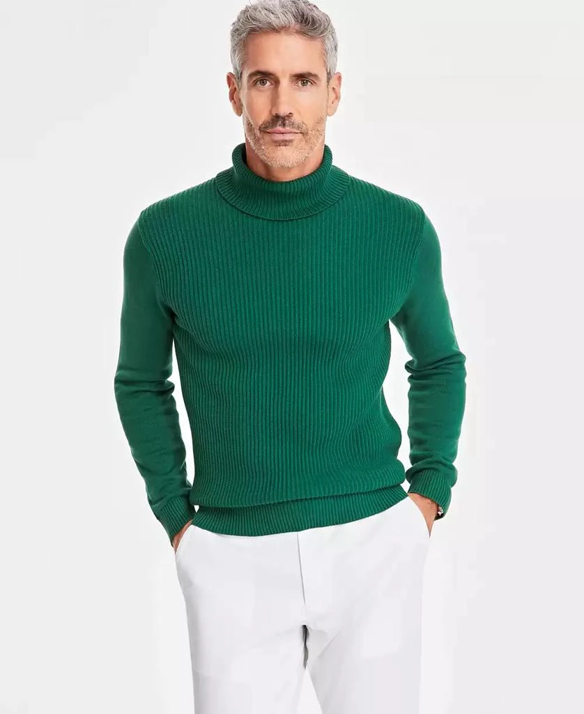 商品Club Room|Men's Textured Cotton Turtleneck Sweater, Created for Macy's,价格¥144,第1张图片详细描述