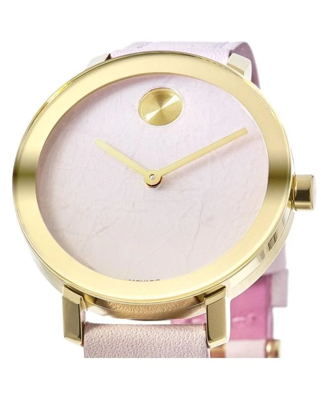 商品Movado|Movado Bold Evolution Rose Dial Leather Strap Women&apos;s Watch 3600701,价格¥1826,第2张图片详细描述