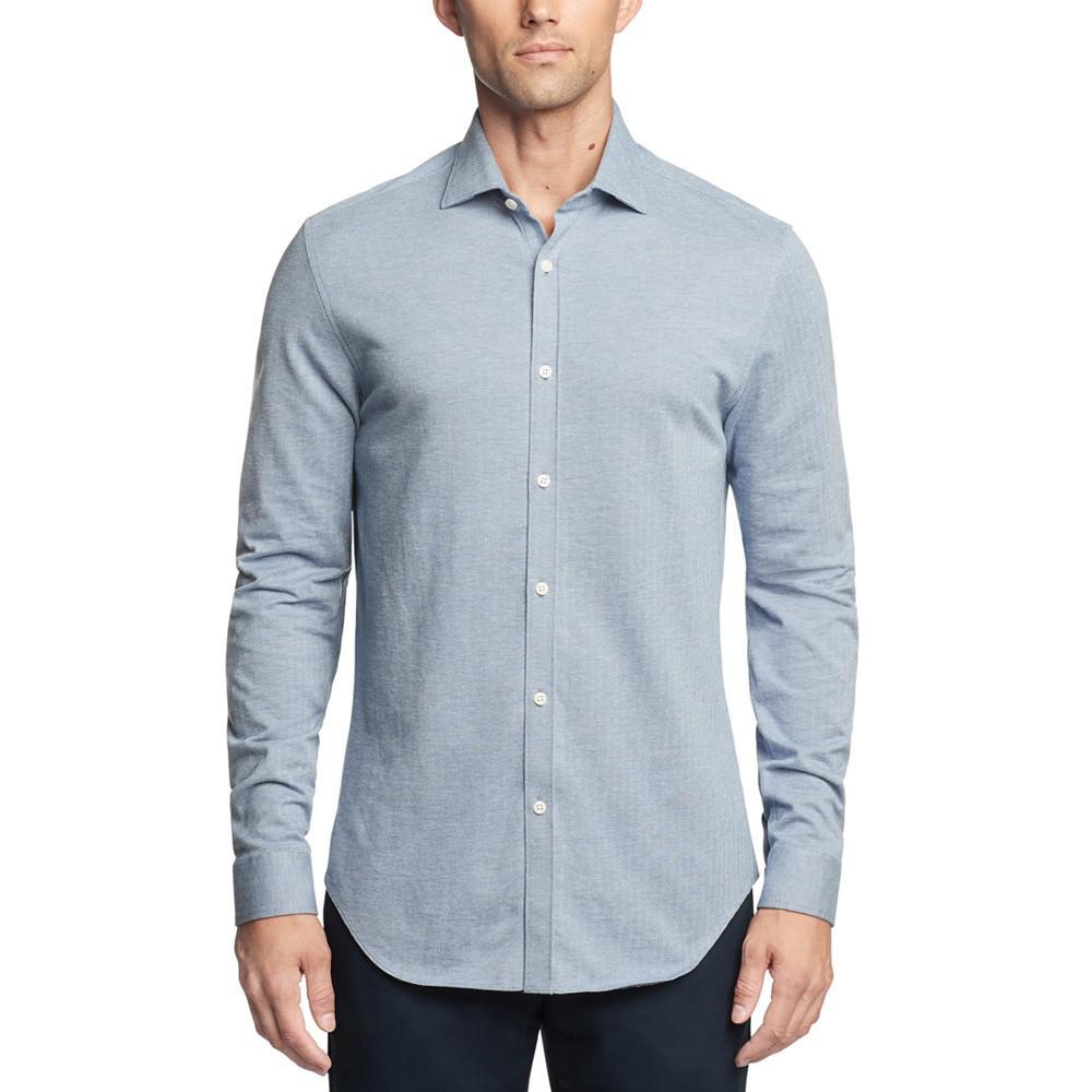 商品Michael Kors|Men's Fine Gauge Knit Slim Fit Untucked Dress Shirt,价格¥509,第1张图片