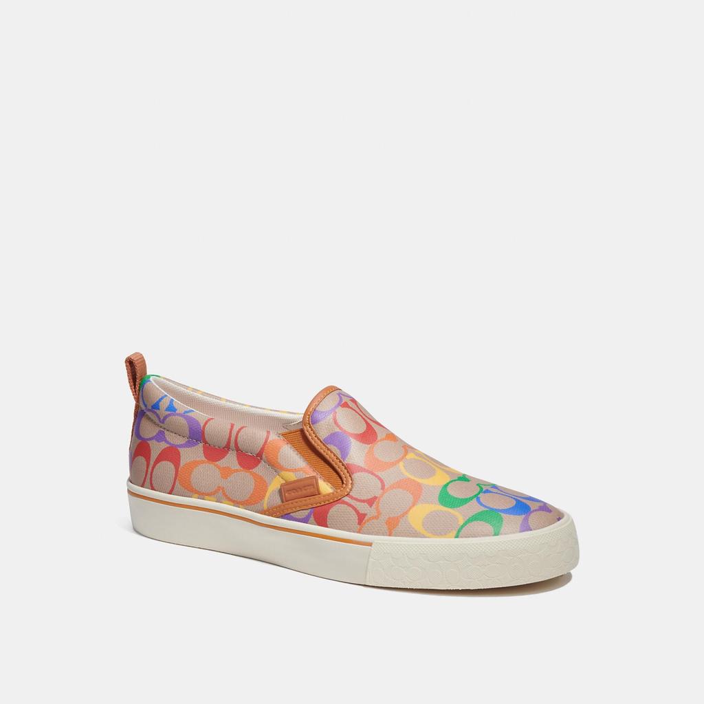 Coach Outlet Skate Slip On Sneaker In Rainbow Signature Canvas商品第1张图片规格展示