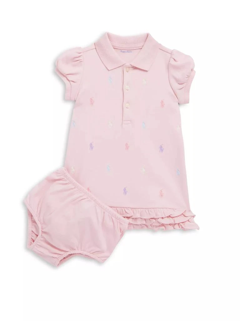 商品Ralph Lauren|Baby Girl's Ruffled Polo Dress & Bloomers Set,价格¥372,第1张图片