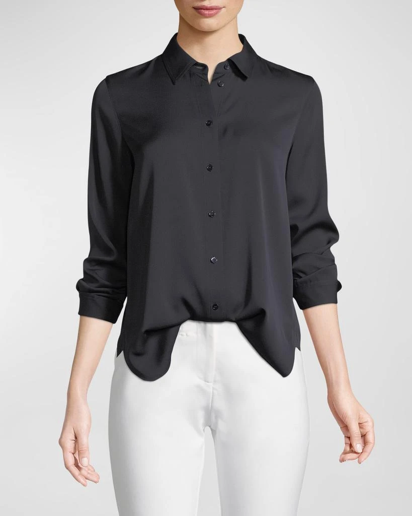 商品Vince|Slim-Fit Long-Sleeve Stretch-Silk Blouse,价格¥1850,第2张图片详细描述