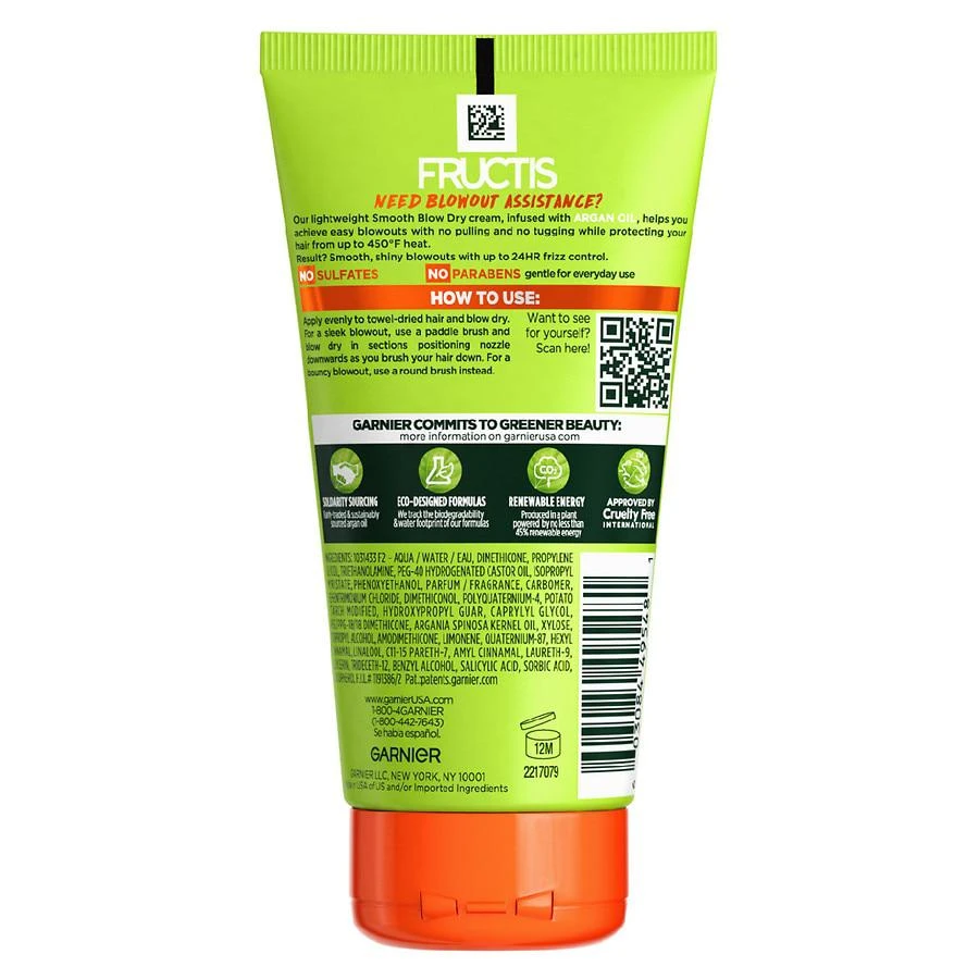 商品Garnier Fructis|Smooth Blow Dry Anti-Frizz Cream,价格¥29,第2张图片详细描述