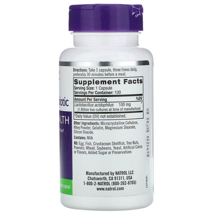 商品Natrol|Acidophilus Probiotic Digestive Health Capsules,价格¥30,第2张图片详细描述