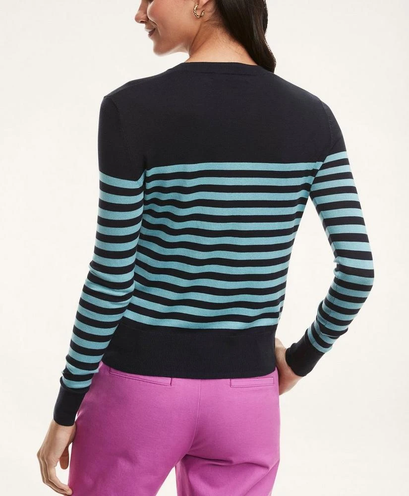 商品Brooks Brothers|Silk Cotton Mariner Striped Swan Sweater,价格¥617,第3张图片详细描述