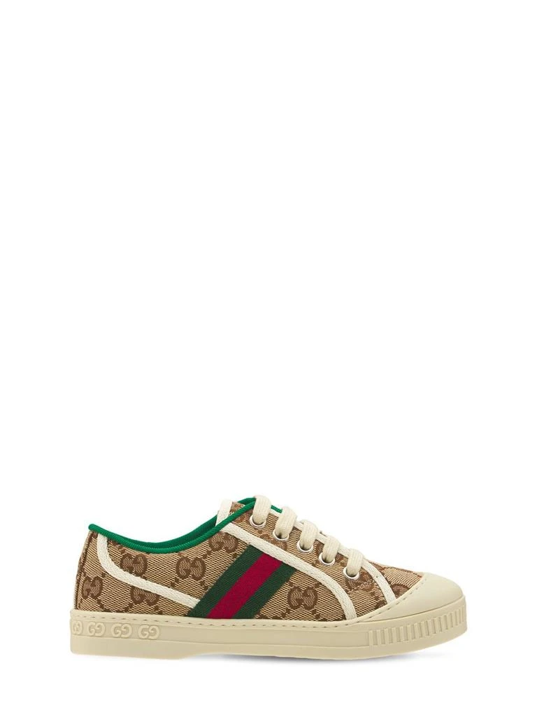 商品Gucci|Gg Tennis 1977 Cotton Lace-up Sneakers,价格¥3409,第1张图片