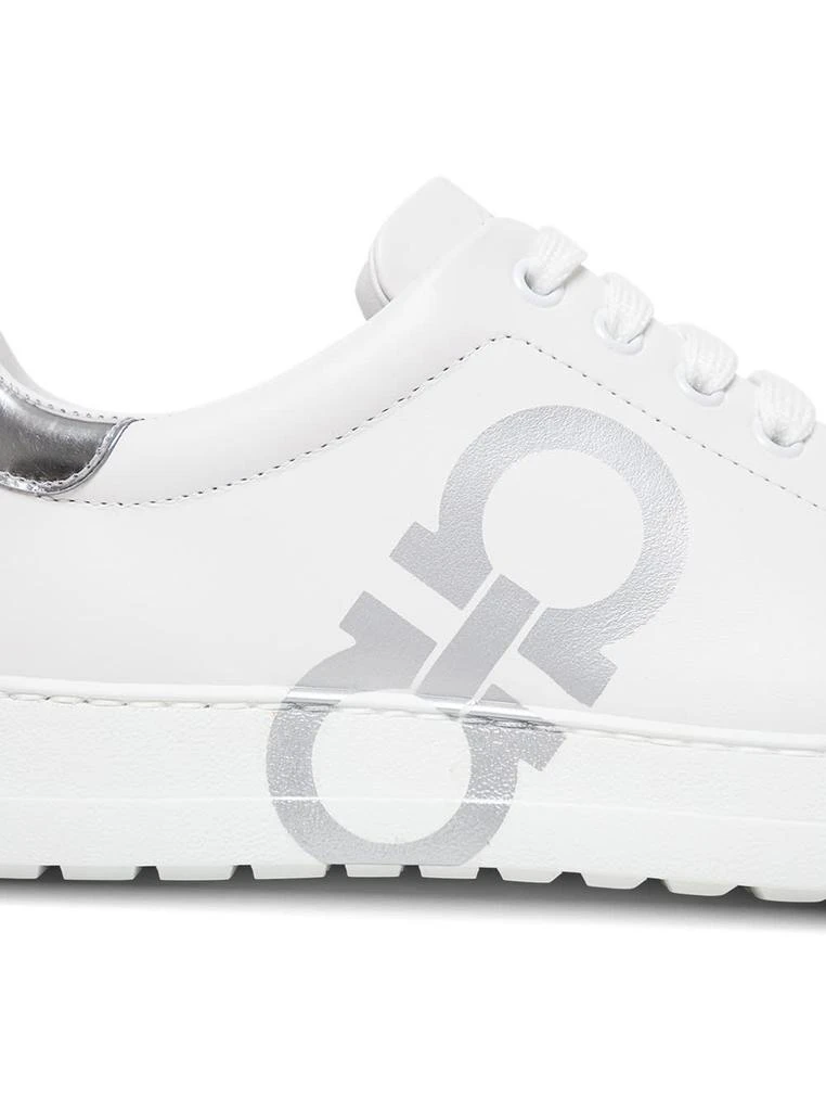 商品Salvatore Ferragamo|Glamor White Leather Sneakers Salvatore Ferragamo Woman,价格¥2899,第4张图片详细描述