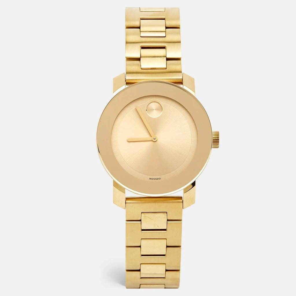 商品[二手商品] Movado|Champagne Gold Plated Stainless Steel Bold Mb.01.3.34.6038 Men's Wristwatch 36 Mm,价格¥3045,第1张图片