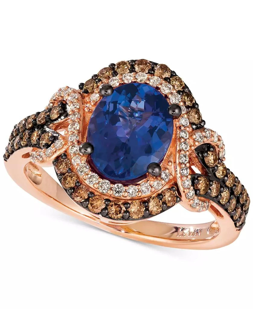 商品Le Vian|Blueberry Tanzanite (1-1/2 ct. t.w.) & Diamond (3/4 ct. t.w.) Statement Ring in 14k Rose Gold,价格¥12654,第1张图片