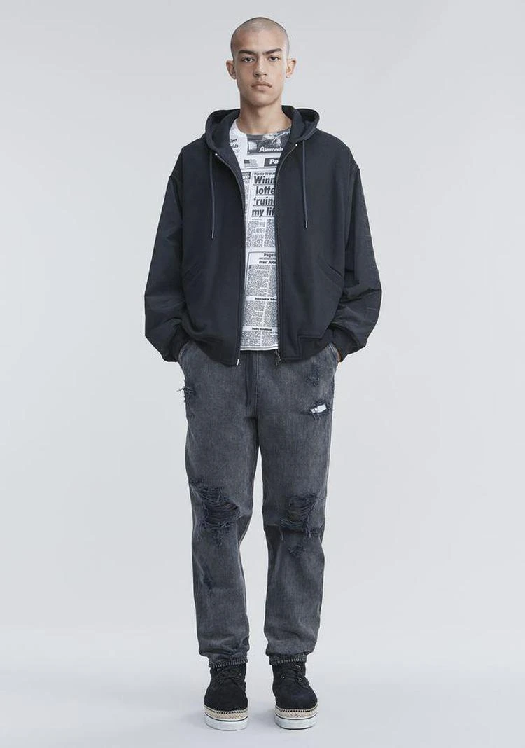 商品Alexander Wang|FLEECE NYLON COMBO HOODIE,价格¥1470,第1张图片
