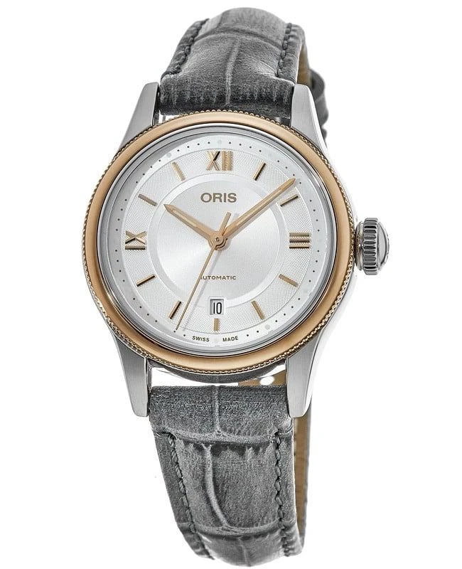 商品Oris|Oris Classic Date Silver Dial Grey Leather Strap Women&apos;s Watch 01 561 7718 4371-07 5 14 33,价格¥3105,第1张图片