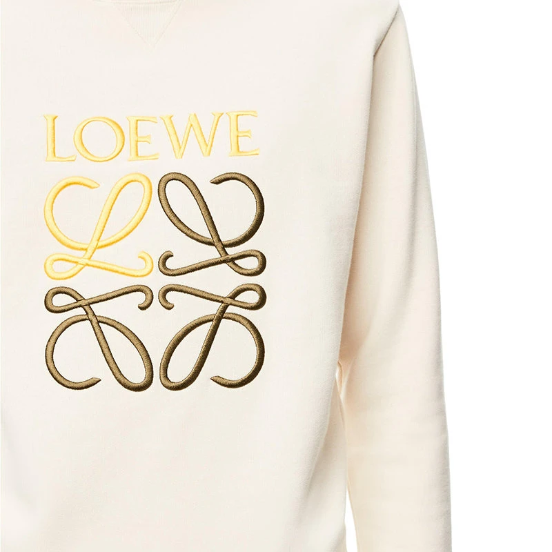 【预售3-7天】LOEWE/罗意威 22年早春新款 男士淡褐色棉质抓绒双色Anagram刺绣卫衣H526Y24J07-2370 商品