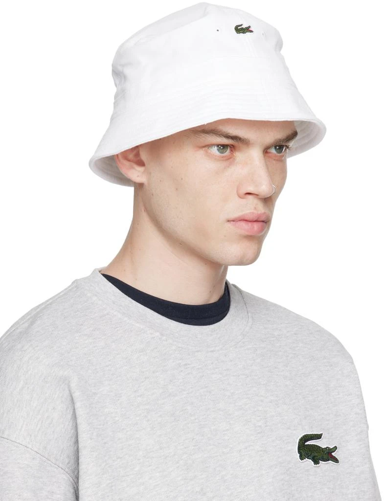 商品Lacoste|White Unisex Organic Cotton Bucket Hat,价格¥454,第2张图片详细描述