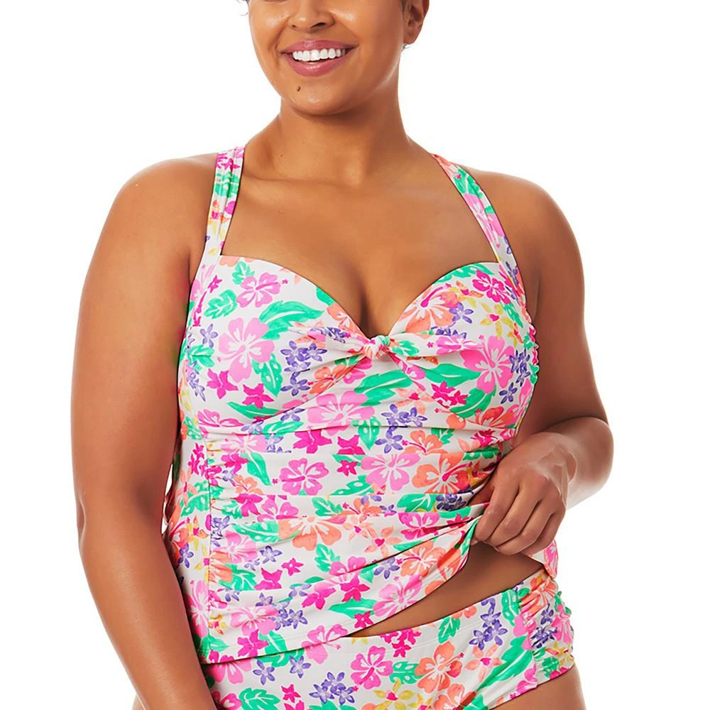 商品California Waves|California Waves Trendy Plus Size Hawaii Sunsets Strappy Tankini Top, Created for Macy's,价格¥121,第3张图片详细描述