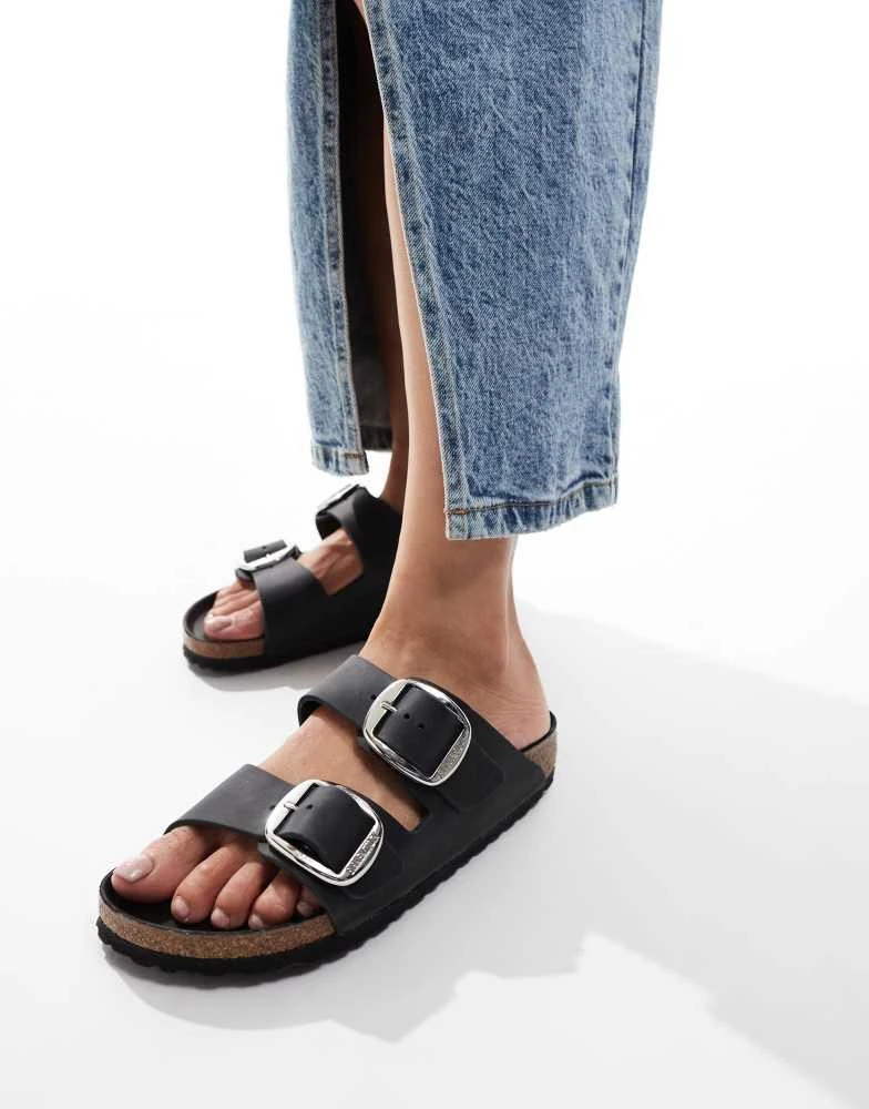 商品Birkenstock|女式 Arizona系列 大搭扣黑色皮革勃肯鞋,价格¥1239,第1张图片