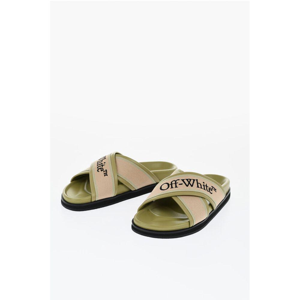 OFF-WHITE オフホワイト COMFORT LEATHER SLIPPER Off-White Leather Criss Cross CLOUD Logoed Slides – On Sale