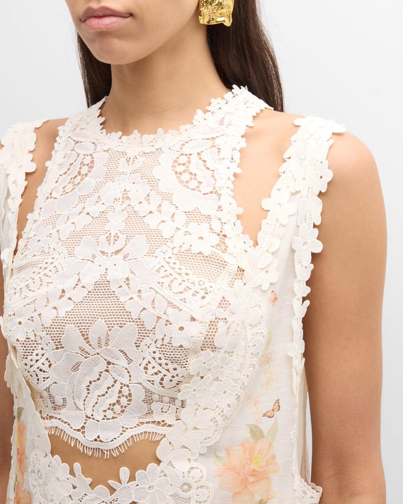 natura lace patch tank dress Zimmermann Natura Lace Patch Mini Dress