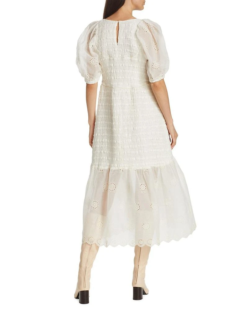商品Sea|Blaine Eyelet Puff Sleeve Smocked Dress,价格¥1746,第5张图片详细描述