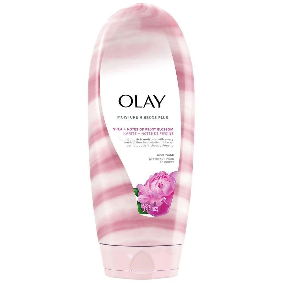 商品Olay|Moisture Ribbons Plus Body Wash Shea Butter + Peony Blossom, 18 oz,价格¥59,第1张图片