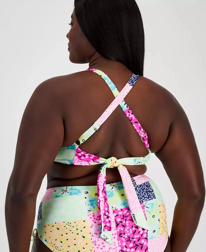 商品California Waves|Salt + Cove Plus Size Patchwork Bikini Top, Created for Macy's,价格¥67,第2张图片详细描述