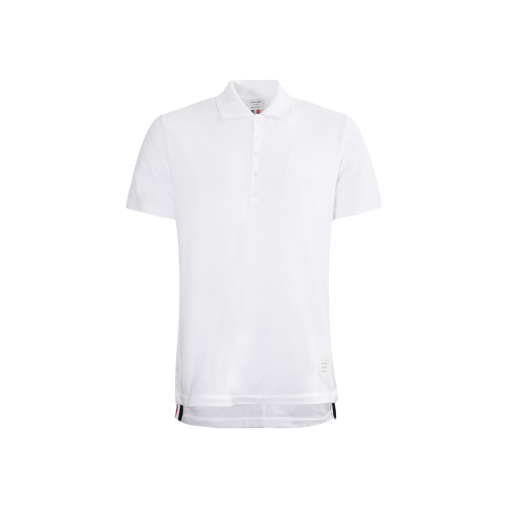 Thom Browne 男士白色纯棉短袖POLO衫 MJP042A-00050-100商品第1张图片规格展示