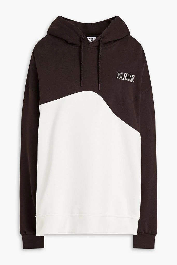 商品Ganni|Oversized two-tone cotton-fleece hoodie,价格¥319,第1张图片