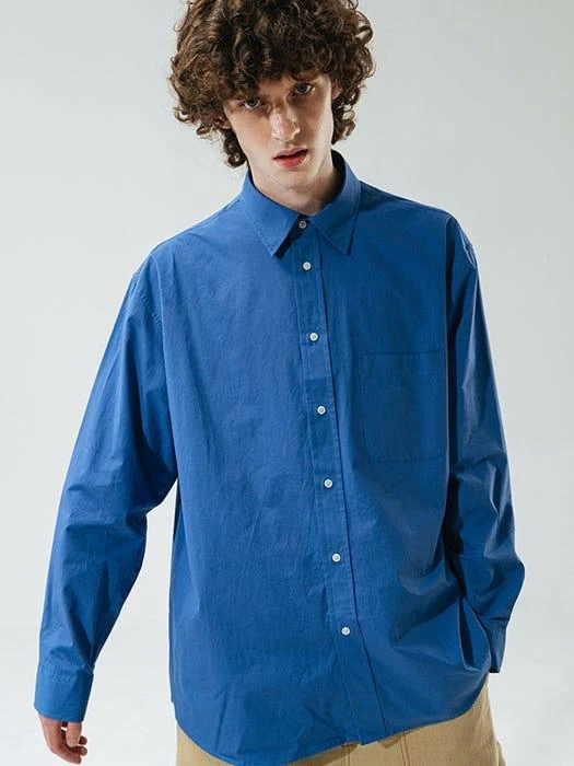 商品KINDS|CATION STANDARD PAPER SHIRT VER2 SAX,价格¥709,第3张图片详细描述
