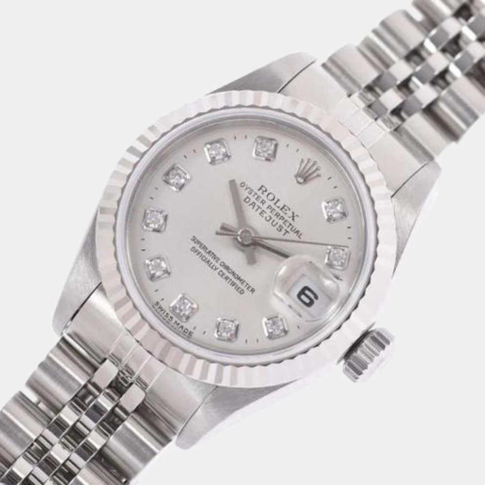 商品[二手商品] Rolex|Rolex Silver Diamonds Stainless Steel Datejust 69174G Automatic Women's Wristwatch 26 mm,价格¥38195,第2张图片详细描述