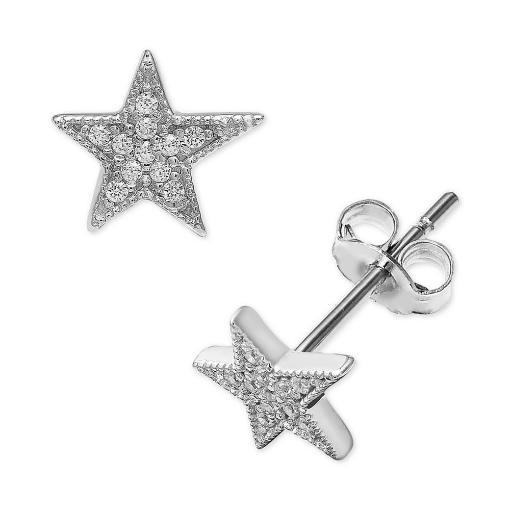 商品Giani Bernini|Cubic Zirconia Star Stud Earrings in Sterling Silver, Created for Macy's,价格¥74,第1张图片