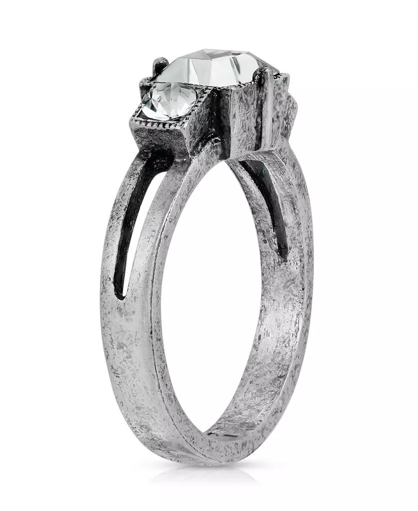 商品2028|Pewter Square Crystal Ring,价格¥169,第2张图片详细描述