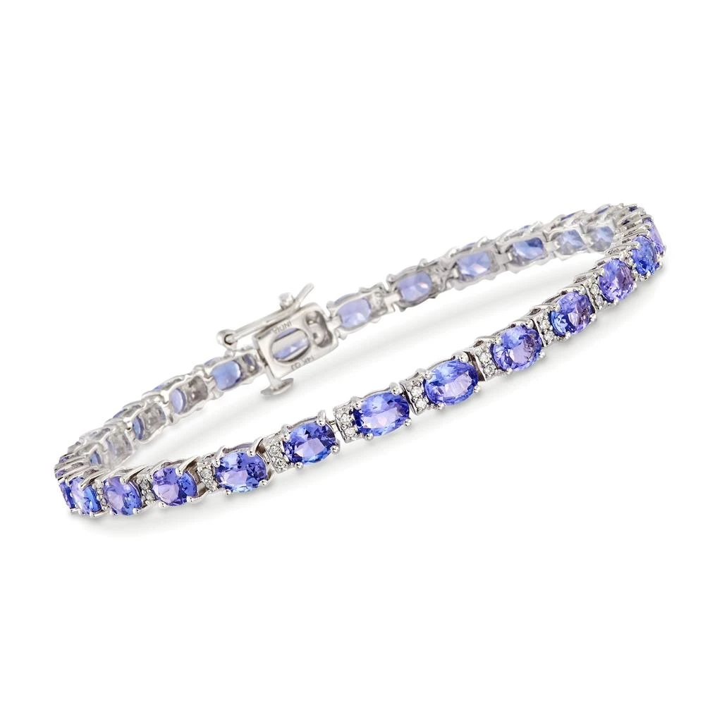 商品Ross-Simons|Ross-Simons Tanzanite and . Diamond Bracelet in 14kt White Gold,价格¥13396,第1张图片