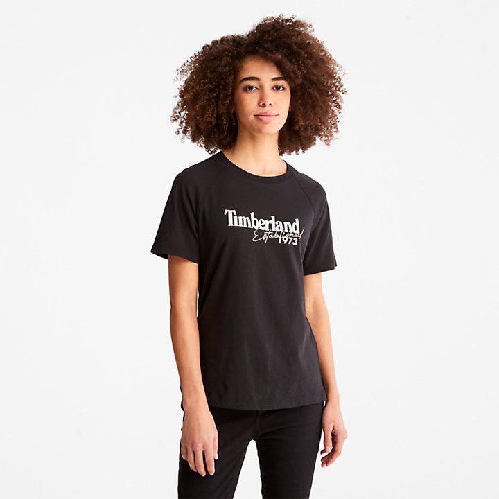 Raglan-sleeve Logo T-Shirt for Women in Black商品第1张图片规格展示