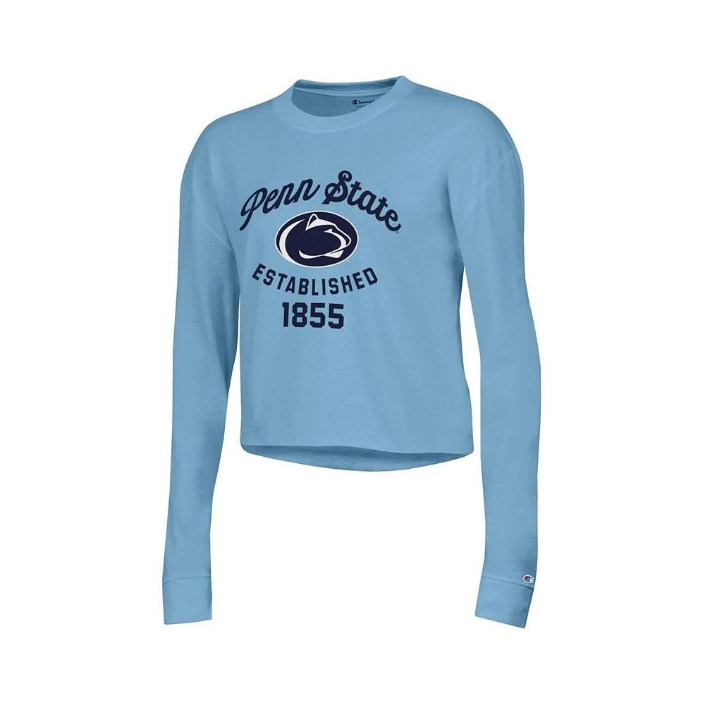 商品CHAMPION|Women's Blue Penn State Nittany Lions Boyfriend Cropped Long Sleeve T-shirt,价格¥262,第2张图片详细描述