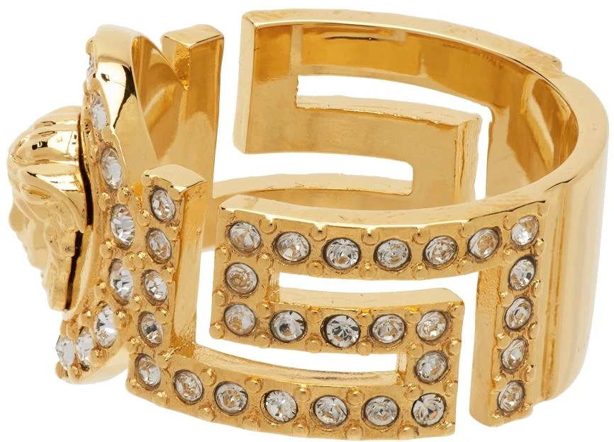 商品Versace|Gold Crystal Icon Medusa Ring,价格¥1071,第3张图片详细描述