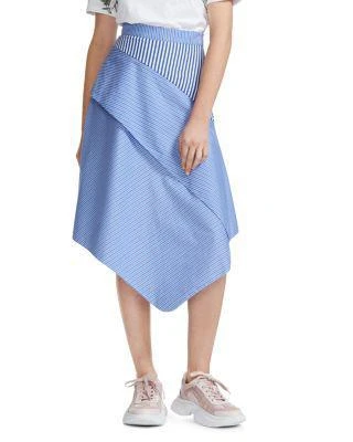 商品Maje|Jim Striped Asymmetric Cotton Midi Skirt,价格¥786,第1张图片