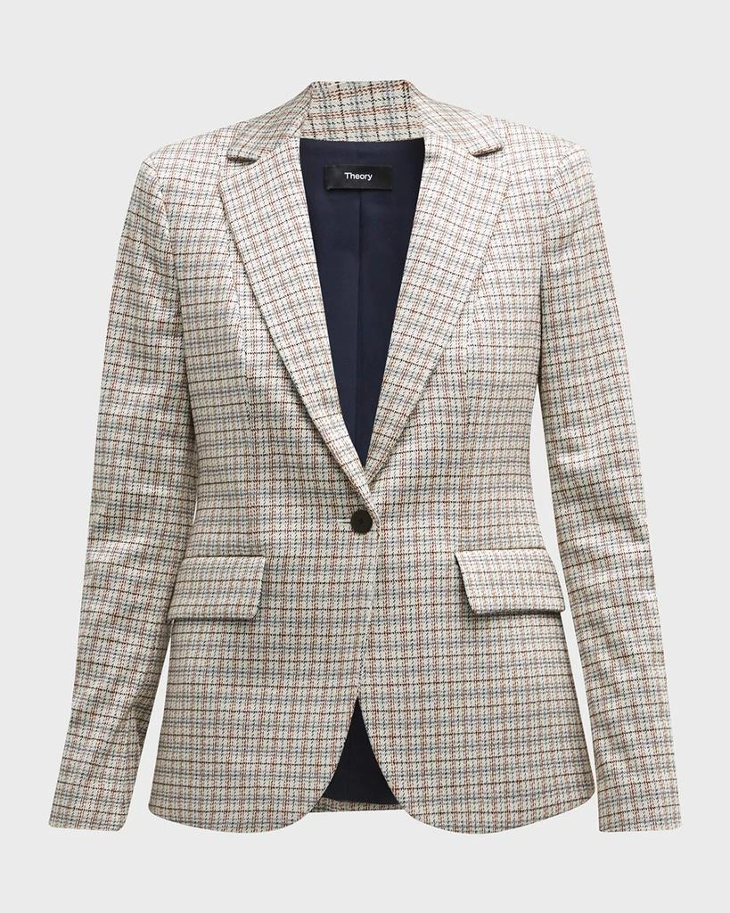 商品Theory|Grid Cutaway Riding Blazer,价格¥1570,第2张图片详细描述