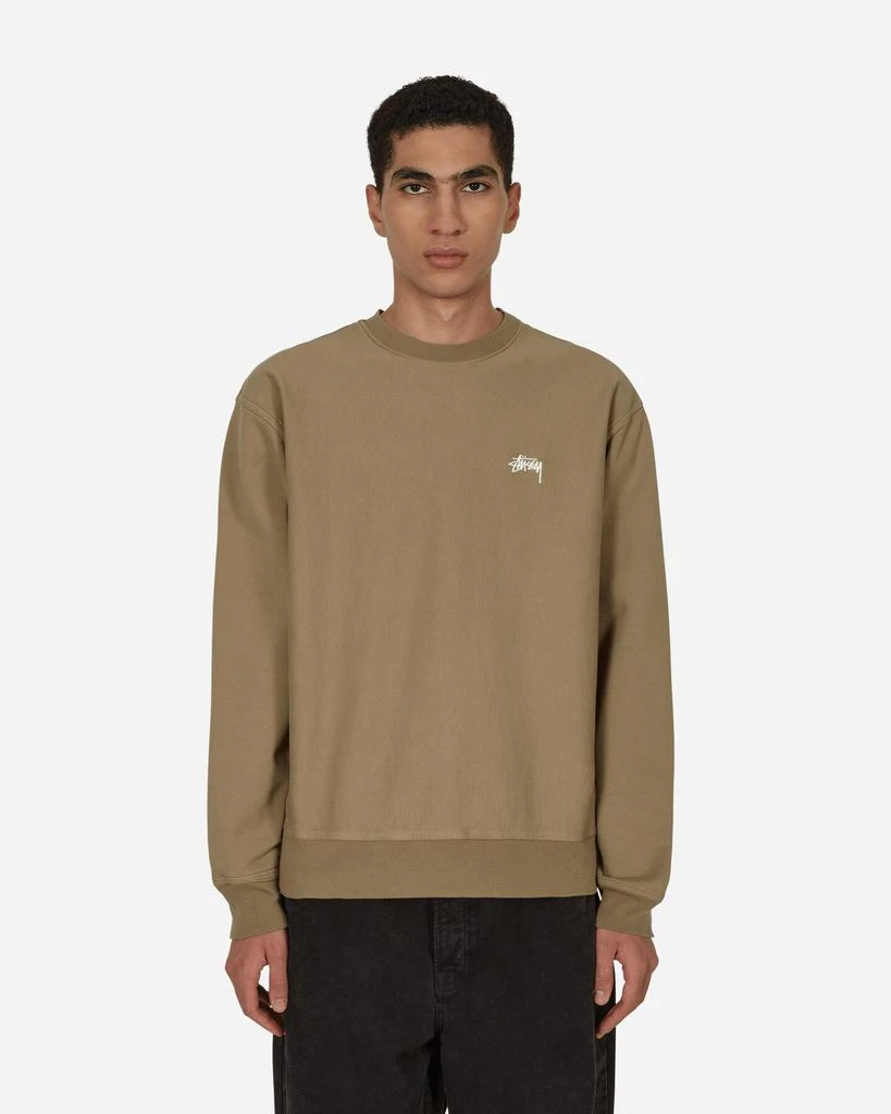 商品STUSSY|Stock Logo Crewneck Sweatshirt Beige,价格¥848,第1张图片