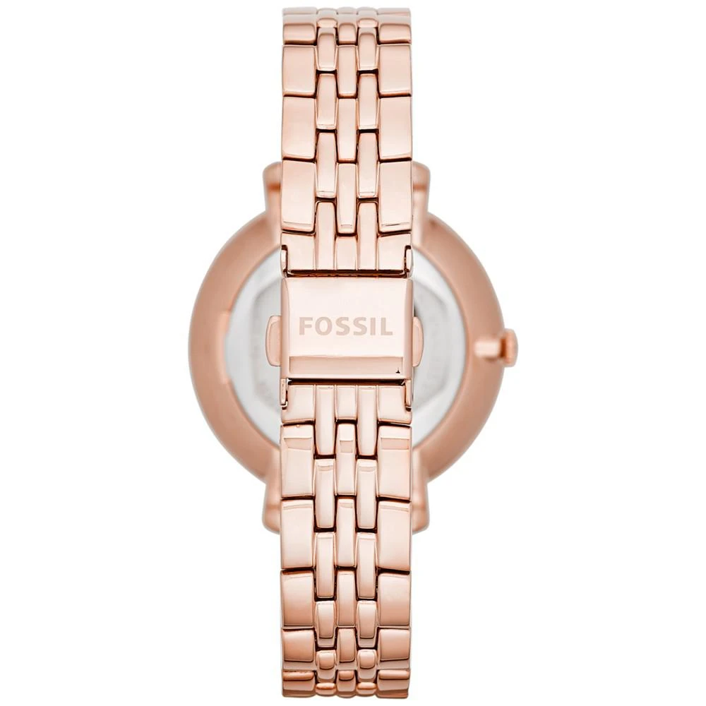 商品Fossil|Women's Jacqueline Rose Gold-Tone Stainless Steel Bracelet Watch 36mm ES3435,价格¥1039,第3张图片详细描述